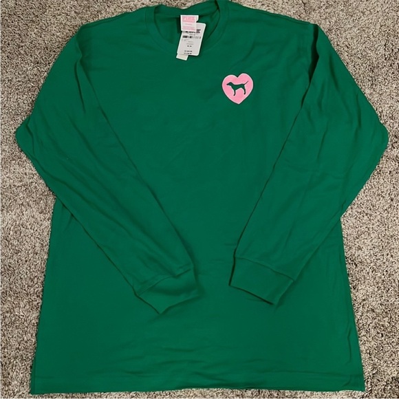 LOVE PINK Women's Green Logo Sweatshirt & Jogger Set NEVER WORN - Picture 9 of 10